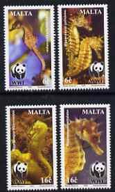 MALTA -2002 - Mediterranean Seahorses - Perf 4v Set - Mint Never Hinged