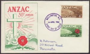 New Zealand 368-369 Pen FDC