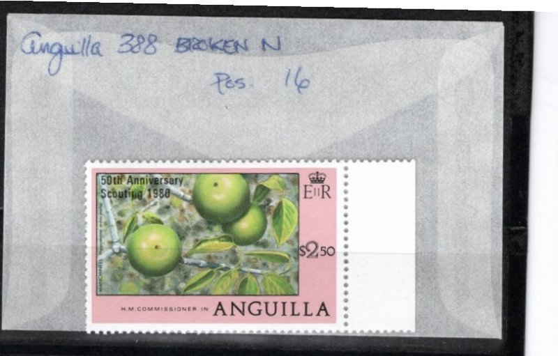 Anguilla 1980 Sc 387-8 MNH Commemorative Perforate Broken 'n' Variety