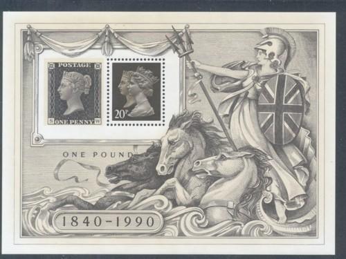 Great Britain Sc MH193f 1990 20p stamp sheet mint NH