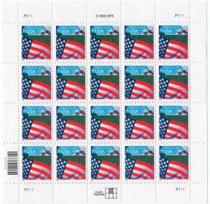 SCOTT #3448 Flag over Farm Complete Sheet of 20 Stamps - MNH