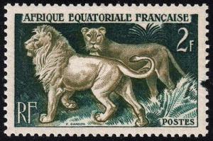 French Equatorial Africa - Scott 196 - Mint-Hinged - Gouge in Margin