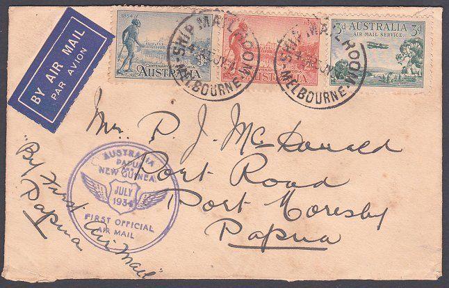 AUSTRALIA TO NEW GUINEA 1934 flight cover to Port Moresby..................87602