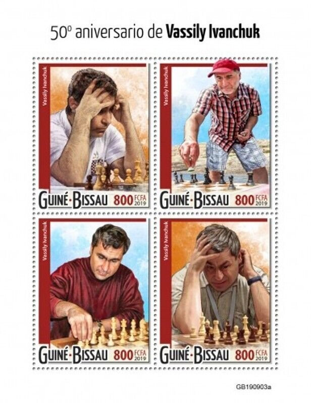 Guinea-Bissau - 2019 Chess Vassily Ivanchuk - 4 Stamp Sheet - GB190903a