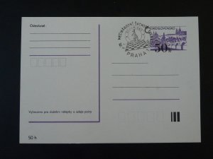 chess and kangaroo postmark on postal stationery Czechoslovakia 1985