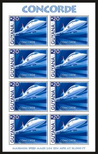 Stamps. Aviation, Plane, Concorde 1 sheet perforated 2022 year Gayana NEW