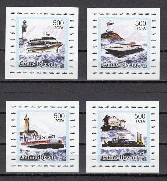 Guinea Bissau, Mi cat. 3319-3322 C. Lighthouses & Ships on Small s/sheets. ^