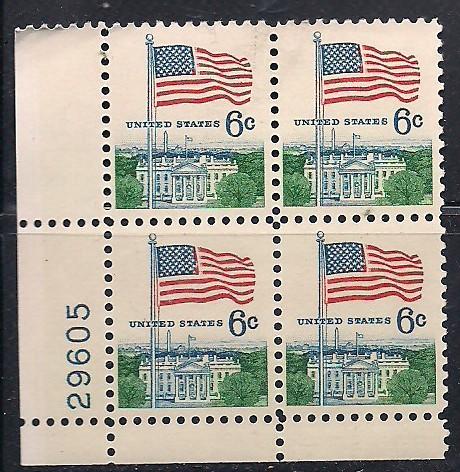 Plt Blk Sc# 1338 US Flag 6 Cent MNH #29605 LL