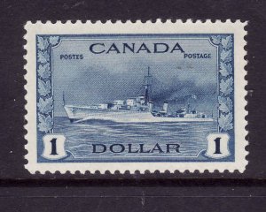 Canada-Sc#262- id6280-unused $1 ogNH deep blue KGVI Destroyer-Ships-1942-