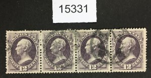 MOMEN: US STAMPS # 151 NYFM STRIP OF 4 USED $850++ LOT #15331