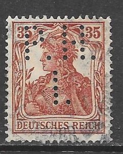 Germany 101: 35pf Germania, perfin, used, F-VF