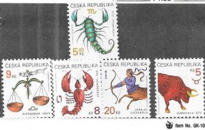 Czechoslovakia #3065-3069  Signs of the Zodiac (MNH) CV $4.15