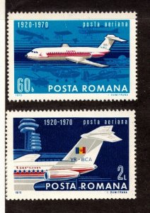 Romania Sc C177-8 NH SET of 1970 - Aviation, Control Tower Bucharest Airport