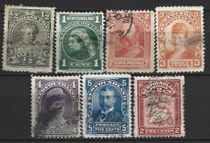 COLLECTION LOT 6653 NEWFOUNDLAND 7 STAMPS 1897+ CV+$17