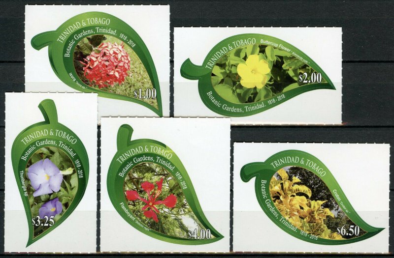 Trinidad & Tobago 2018 MNH Botanic Gardens 5v S/A Set Flowers Nature Stamps 