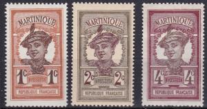 1908 Martinique Scott 62-64 Martinique Woman MH