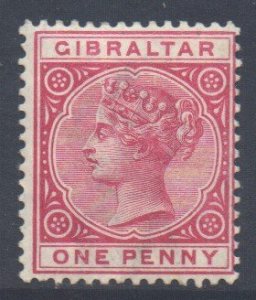 Gibraltar Scott 11 - SG40, 1898 Victoria 1d MH*