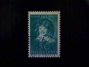 Netherlands, Scott #B101, used(o), 1937, Smiling Child, [5c(+3c), blue green