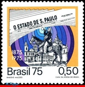 1375 BRAZIL 1975 'O ESTADO DE SAO PAULO', NEWSPAPERS, JOURNALISM, HORSE, MNH