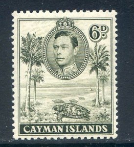 Cayman Islands 6d Olive Green SG122 Mounted Mint