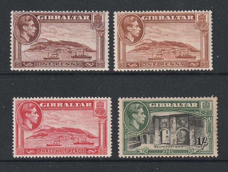 Gibralter x 4 MH from the KGVI set see description