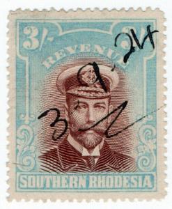 (I.B) Southern Rhodesia Revenue : Duty Stamp 3/-