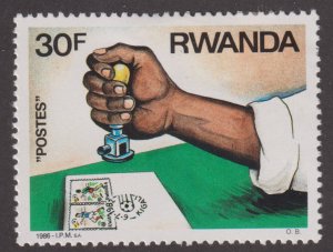 Rwanda 1244 Hand-Canceling Letters 1986