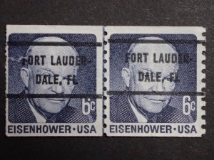 US Sc#1401a Center Line Pair Precancelled Fort Lauder-dale, FL SCV $520