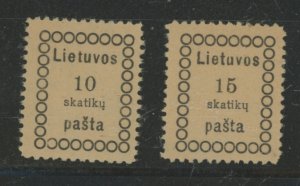 Lithuania #1-2 Mint (NH)