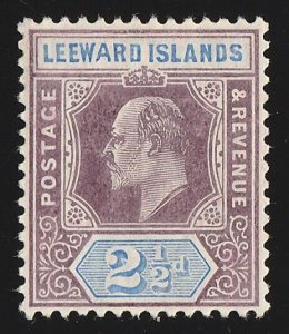 LEEWARD ISLANDS 1905 KEVII 2½d, VARIETY 'wide A in Leeward'. RARE!