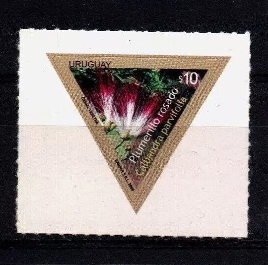 Color Error Uruguay #2250a 2008-2009 Flower plants Triangle shaped