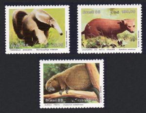 Brazil Bush Dog Porcupine Anteater 3v SG#2317-2319 MI#2259-2261 SC#2141-2143