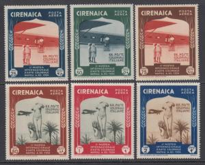 ITALY - CIRENAICA  Arte Coloniale - Posta Aerea Sassone n.A24-A29  MH*