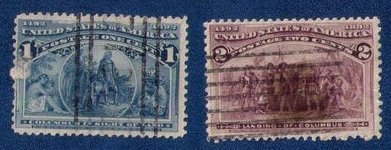 US 1892 Columbian Expo Issue Lot Scott Nos.230,231,233(2ea)And Sc 234.236,237