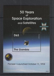 Gambia #3152  (2008 Pioneer Satellites sheet) VFMNH CV $7.50