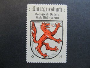 A4P1F16 Untergriesbach Kaffee Hag 1910 Vignetten Orts Reklamemarke Städtewappen