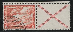 Germany Scott # B53, label X, used, se-tenant, Mi # W53