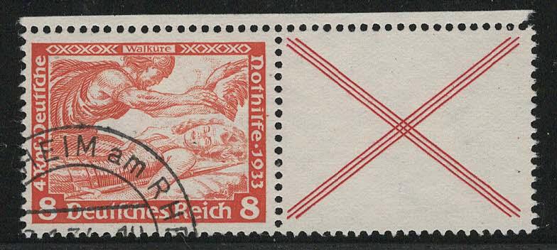 Germany Scott # B53, label X, used, se-tenant, Mi # W53