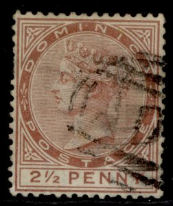 DOMINICA QV SG6, 2½d pale red-brown, USED. Cat £45.