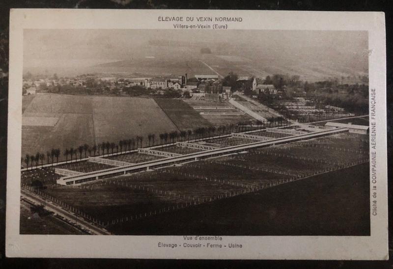 1945 Paris France RPPC Real Picture postcard Cover Norman Vexin Farm