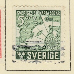 1944 A5P56F90 Sweden Perf 12 1/2 on 3 Sides 5o Used-