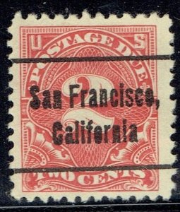 1917 2c Postage Due f/SAN FRANCISCO CA w/precancel (J62-L-7). NICE JUMBO COPY! 