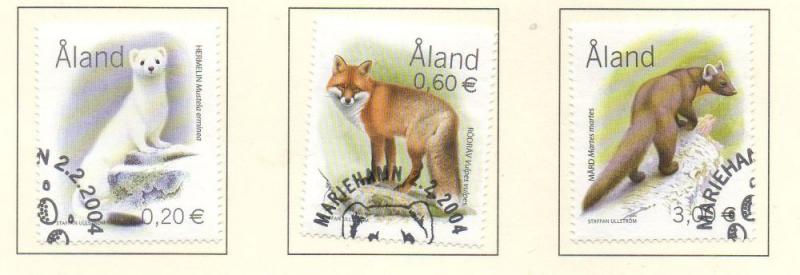 Aland Finland Sc 218-20 2004 Wild Animals stamp set used