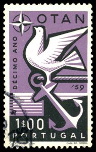 PORTUGAL Sc 846 USED - 1960 1e - Symbol of Hope and Peace