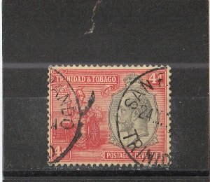 Trinidad & Tobago  Scott#  26  Used  (1928 Brittania & King George V)