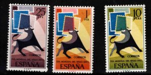 SPAIN Scott 1306-1308 MNH**  stamp day 1965 stamp set