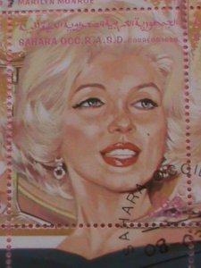 SAHARA STAMP-1996- MARILYN MONROE PAINTING -CTO -MNH STAMP SHEET -RARE