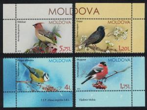 Moldova Starlin Waxbill Blue Tit Bullfinch Birds 4v Corners T1 MI#923-926