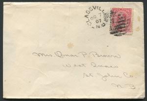 NEW BRUNSWICK SPLIT RING TOWN CANCEL COVER GLASSVILLE