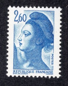 France 1982 2.60fr blue Liberty, Scott 1801 MNH, value = $1.25
